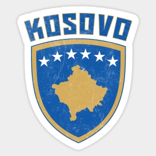 Kosovo // Vintage Faded Style Flag Design Sticker